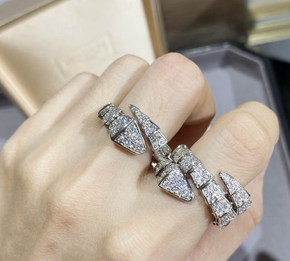 [Marins]SERPENTI LARGE RING SILVER DIAMOND PAVED