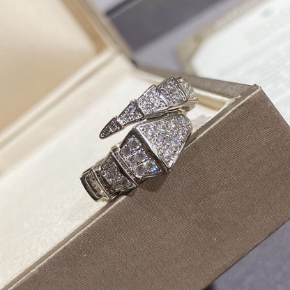[Marins]SERPENTI LARGE RING SILVER DIAMOND PAVED