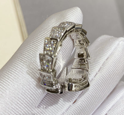 [Marins]SERPENTI LARGE RING SILVER DIAMOND PAVED