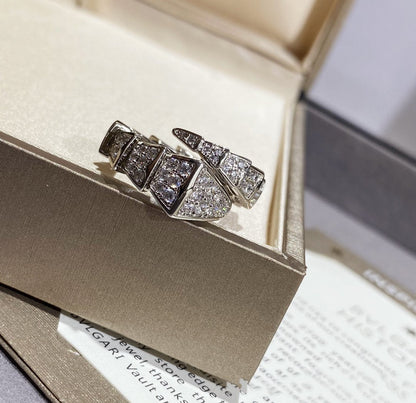 [Marins]SERPENTI LARGE RING SILVER DIAMOND PAVED