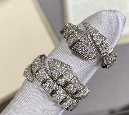 [Marins]SERPENTI LARGE RING SILVER DIAMOND PAVED