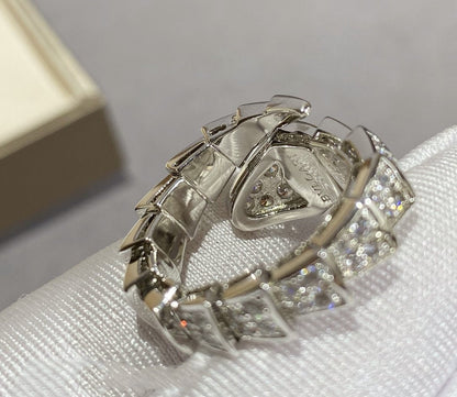 [Marins]SERPENTI LARGE RING SILVER DIAMOND PAVED