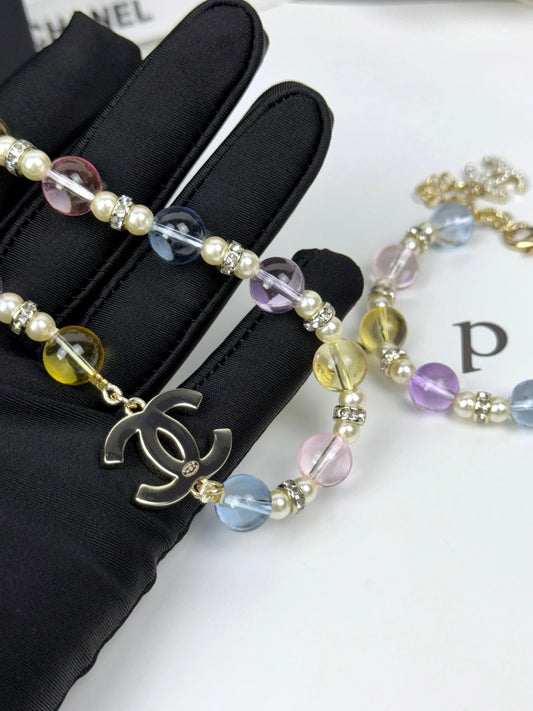 [Marins]26C New Spring Collection Colorful Transparent Resin Necklace
