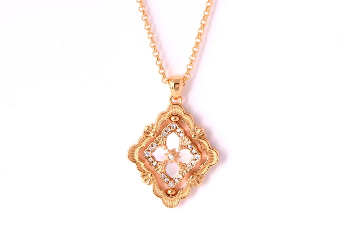 [Marins] B.C.L ENAMEL ROTATING SINGLE-DIAMOND NECKLACE（Various colors）