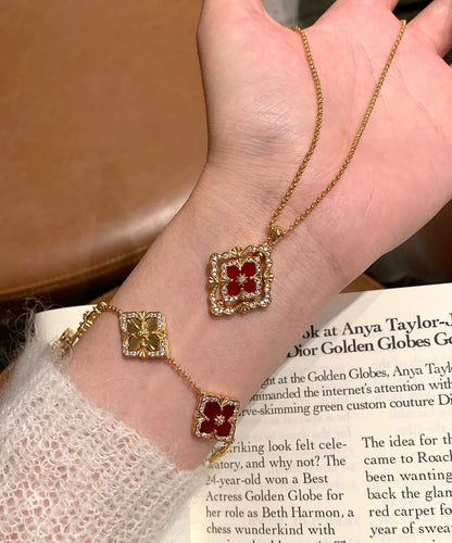[Marins] B.C.L ENAMEL ROTATING SINGLE-DIAMOND NECKLACE（Various colors）