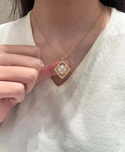 [Marins] B.C.L ENAMEL ROTATING SINGLE-DIAMOND NECKLACE（Various colors）
