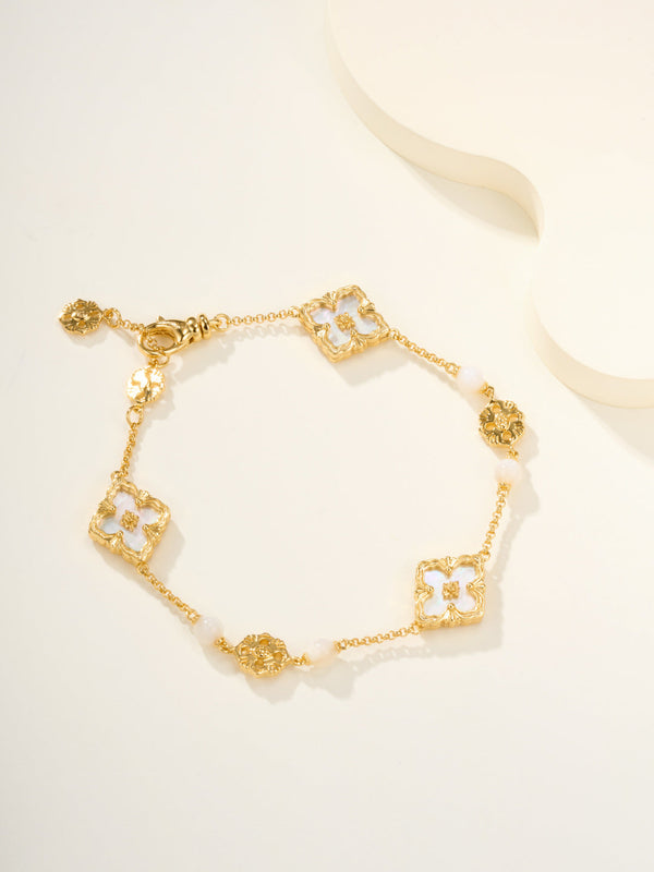 [Marins]B.C.L ENAMELED Three-Flower Bracelet（Trumpet)