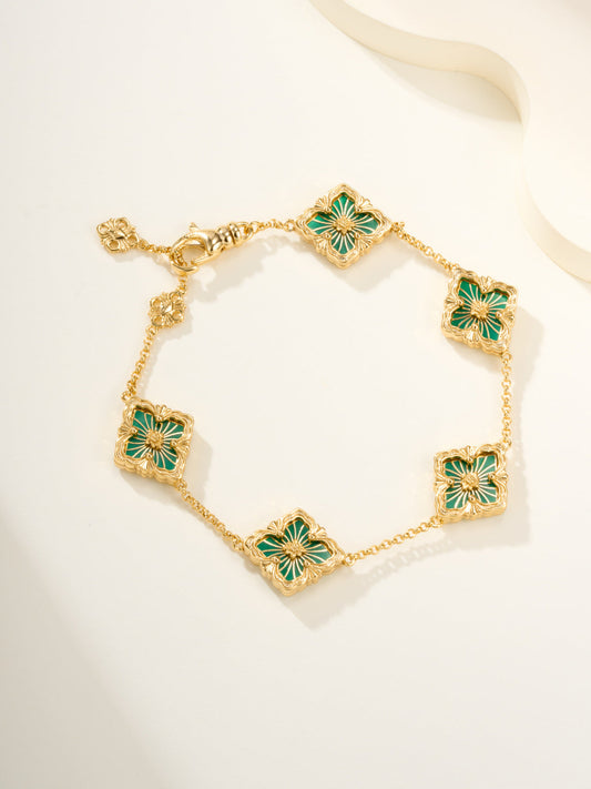 [Marins]B.C.L ENAMELED Five-Flower Bracelet（Various Colors)