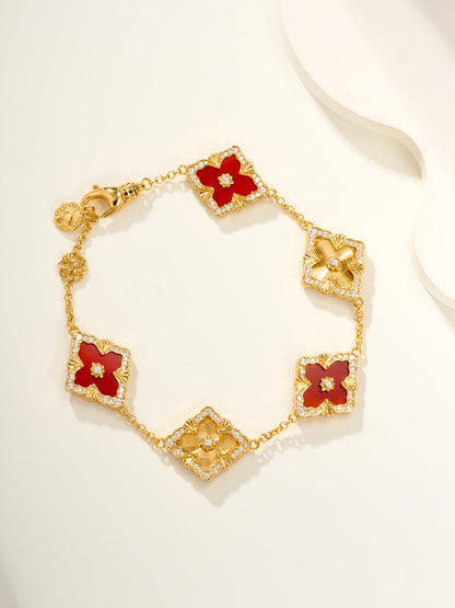 [Marins]B.C.L ENAMELED Five-Flower Bracelet（Various Colors) BIG SIZE