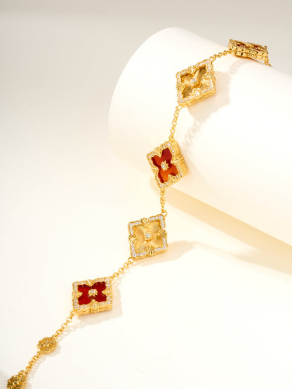 [Marins]B.C.L ENAMELED Five-Flower Bracelet（Various Colors) BIG SIZE