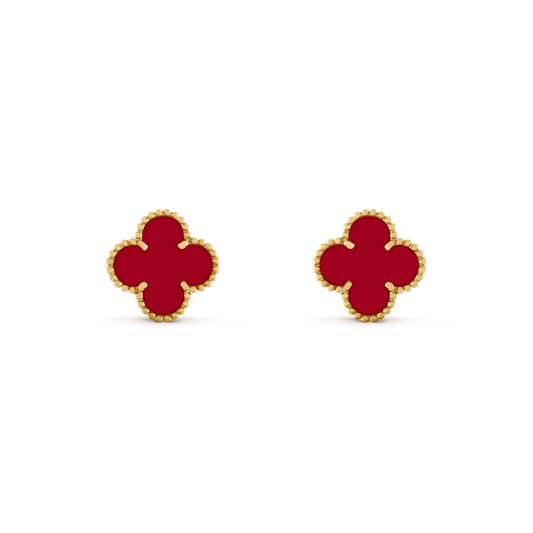 [Marins]CLOVER MEDIUM 1 MOTIFS CARNELIAN  EARRINGS
