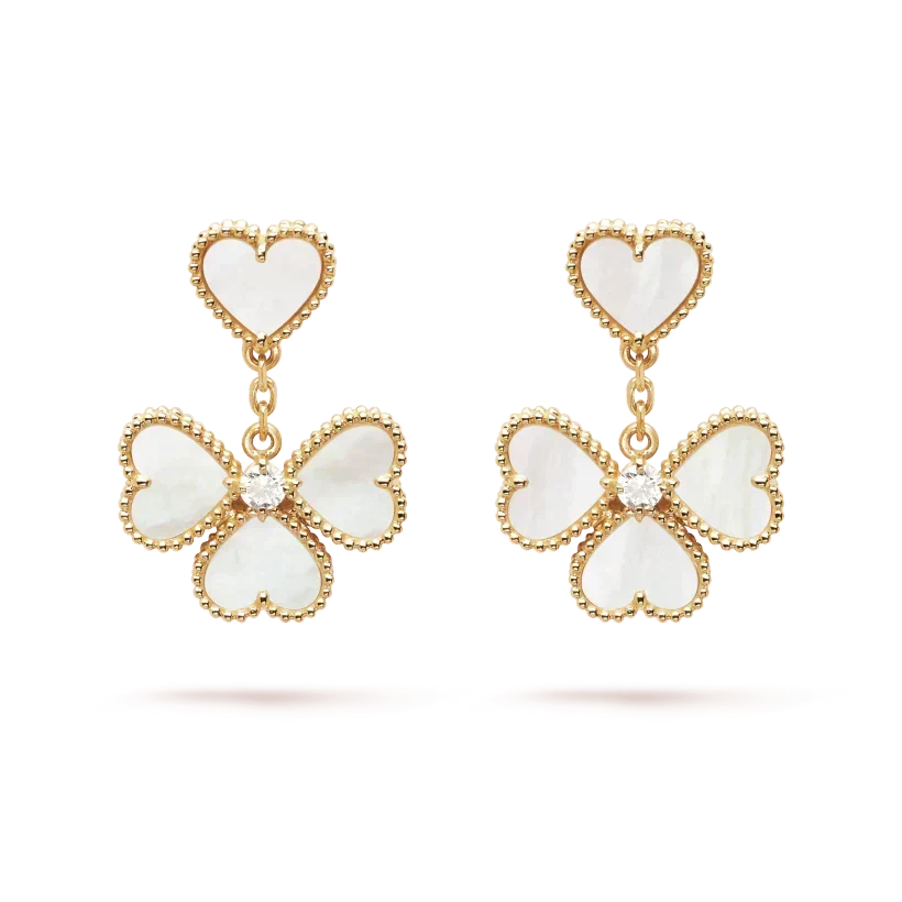 [Marins]CLOVER SWEET WHITE MOP EARRINGS