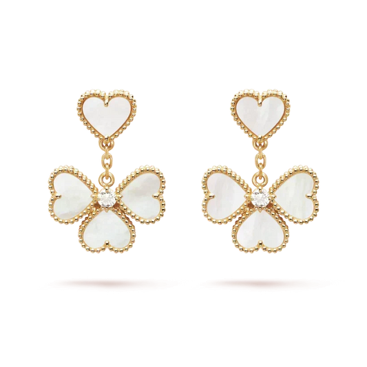 [Marins]CLOVER SWEET WHITE MOP EARRINGS
