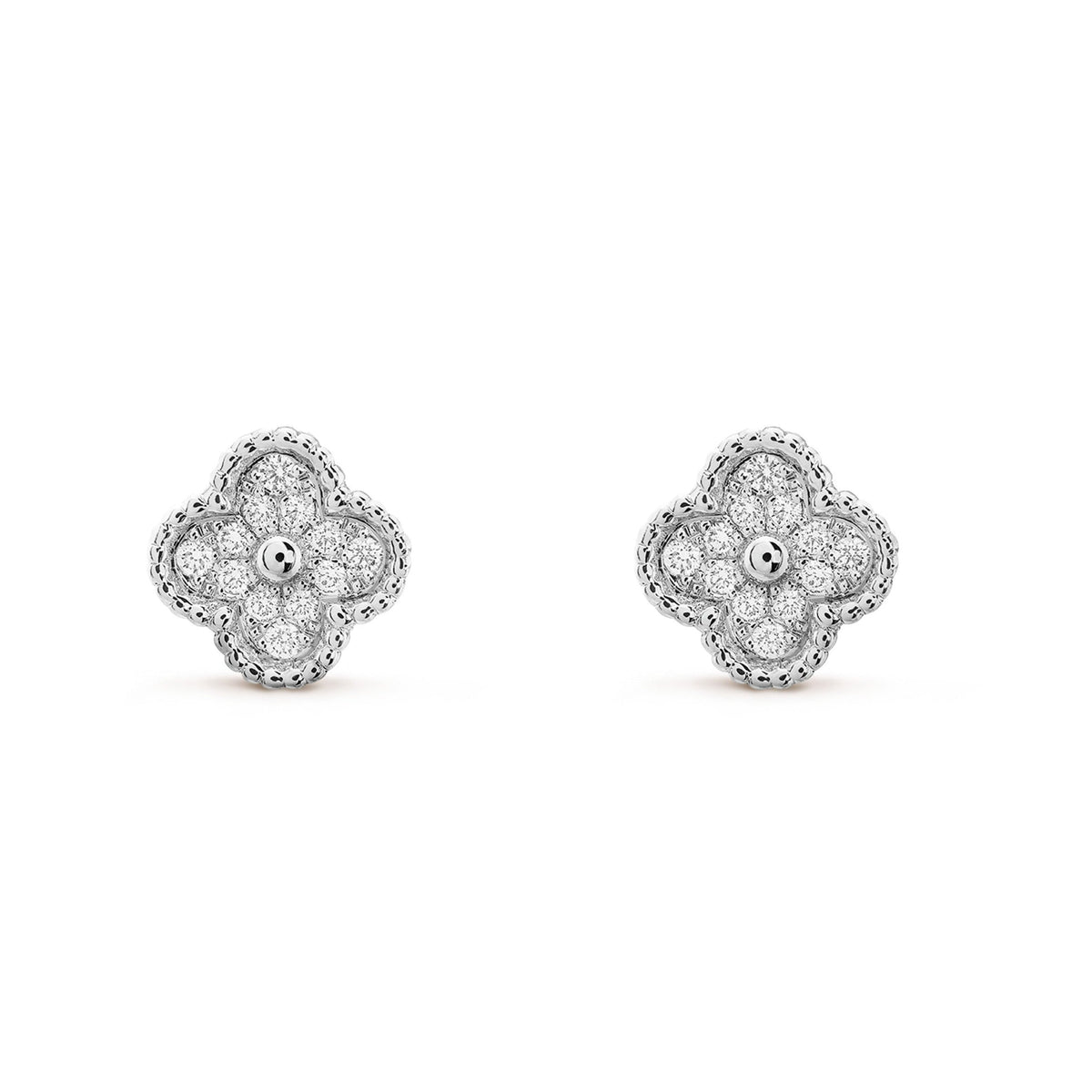 [Marins]CLOVER MINI DIAMOND STUD EARRINGS