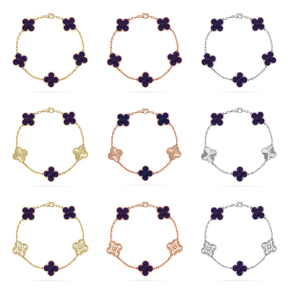 [Marins]CLOVER 5 MOTIF PURPLE STRIPES BRACELET COLLECTION