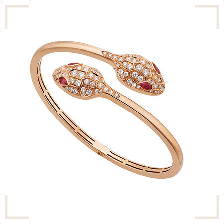 [Marins]SERPENTI BRACELET PINK GOLD DIAMOND DOUBLE SNAKE