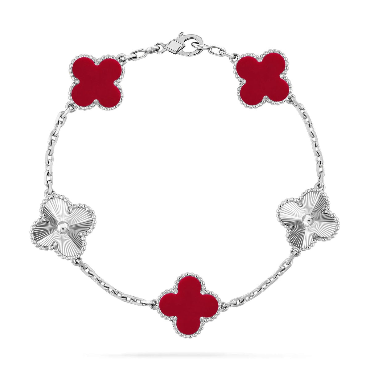 [Marins] CLOVER 5 MOTIF RED CORNELIAN BRACELET COLLECTION