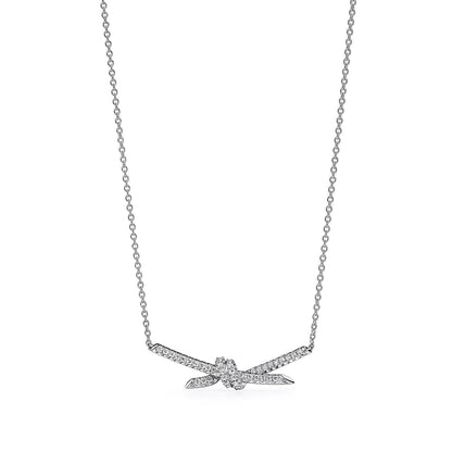 [Marins]KNOT PENDANT SILVER DIAMOND NECKLACE