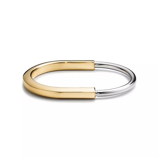 [Marins]LOCK BRACELET YELLOW AND WHITE GOLD