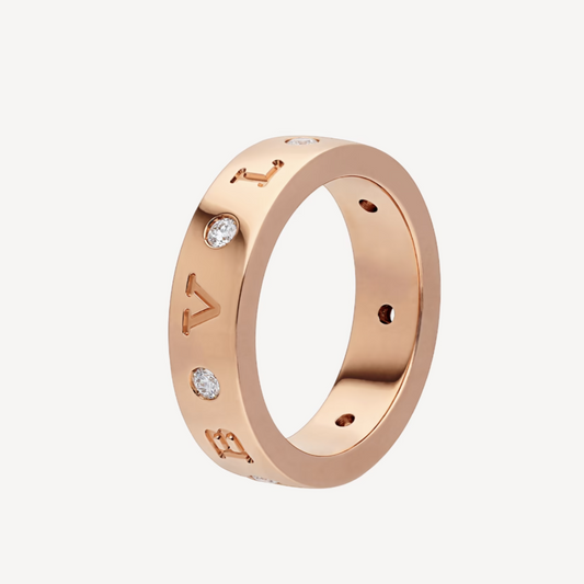 [Marins]ZERO 1 ESSENTIAL PINK GOLD BAND WITH DIAMONDS RING