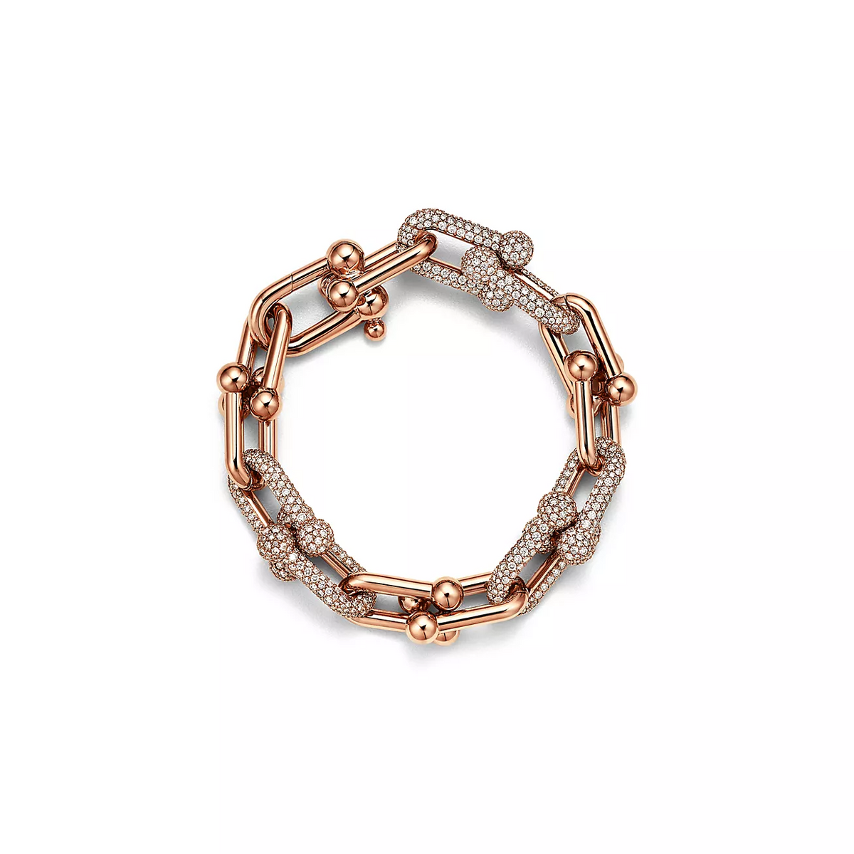 [Marins]HARDWEAR LARGE LINK PINK GOLD PAVED DIAMOND BRACELET