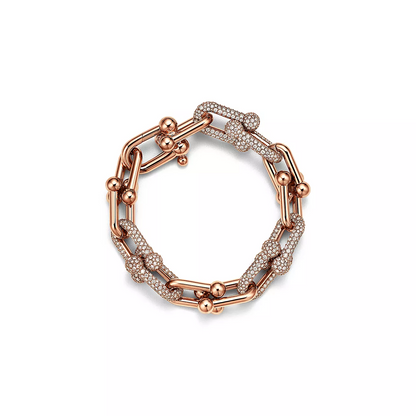 [Marins]HARDWEAR LARGE LINK PINK GOLD PAVED DIAMOND BRACELET