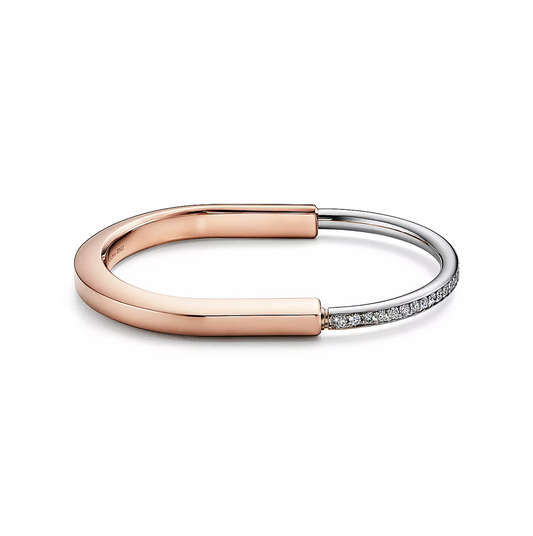 [Marins]LOCK BRACELET ROSE AND WHITE GOLD DIAMOND