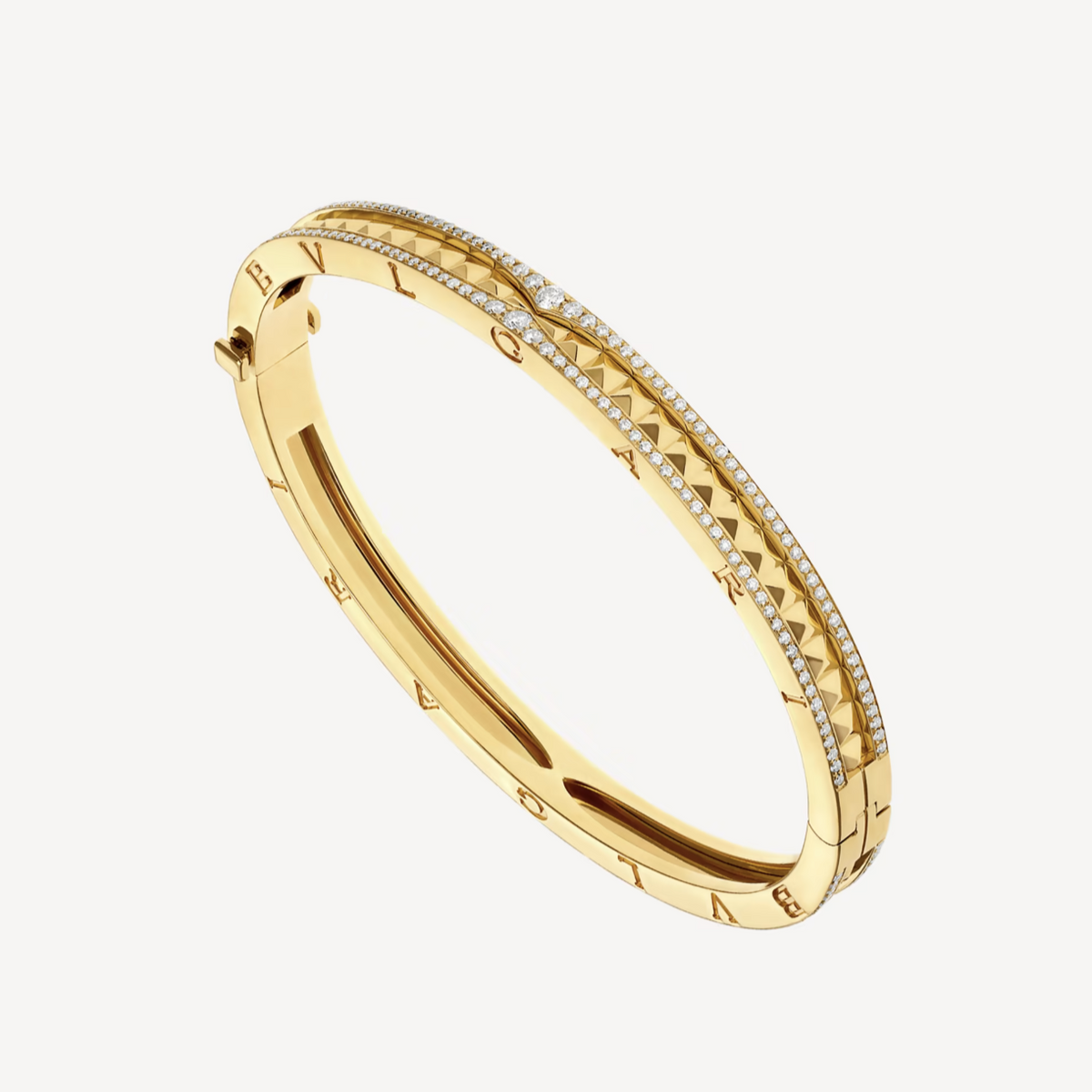 [Marins]ZERO 1 SPIRAL AND PAVED DIAMOND GOLD BRACELET
