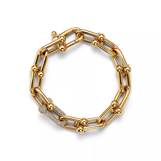 [Marins]HARDWEAR LARGE LINK GOLD DIAMOND BRACELET