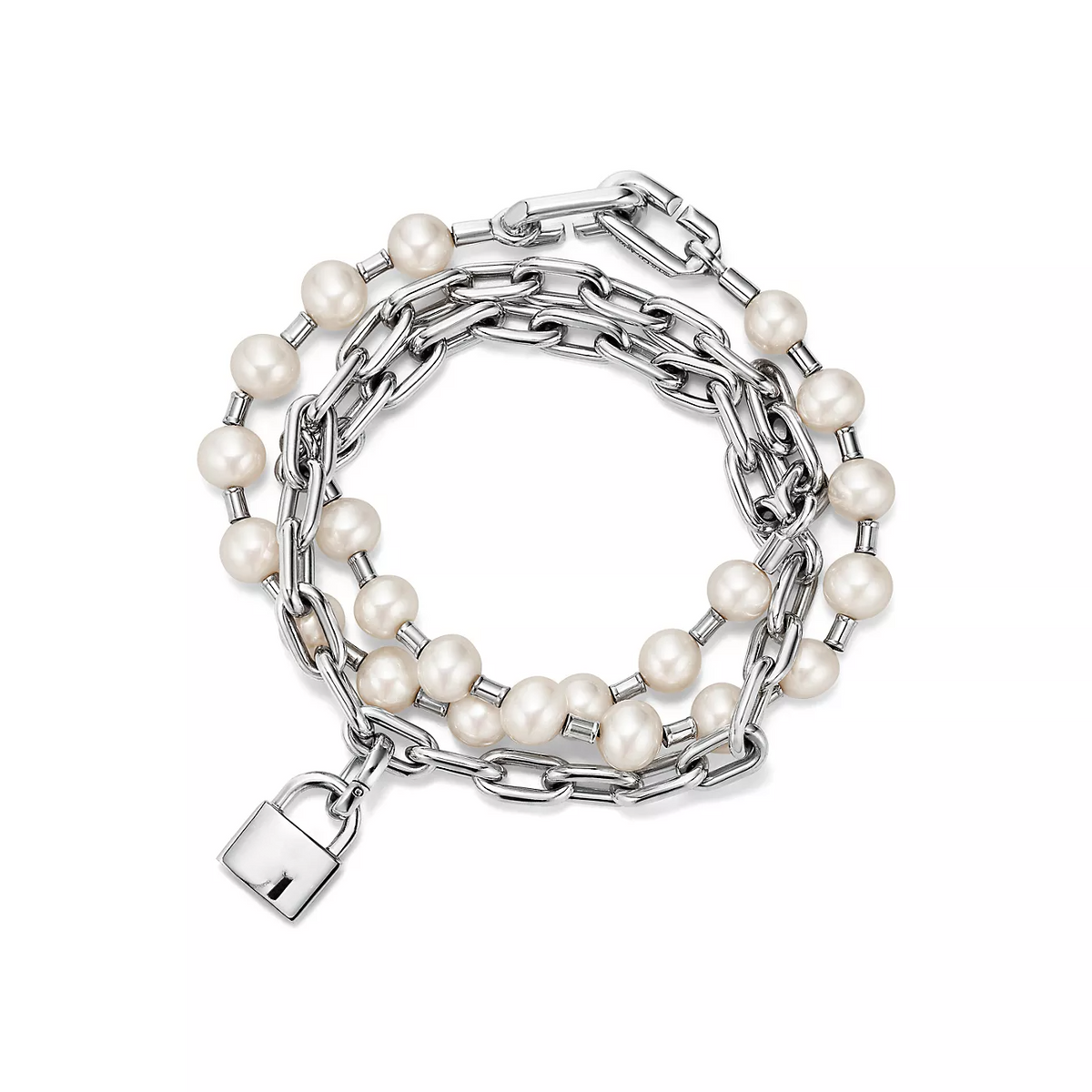 [Marins]PEARL LOCK SILVER BRACELET