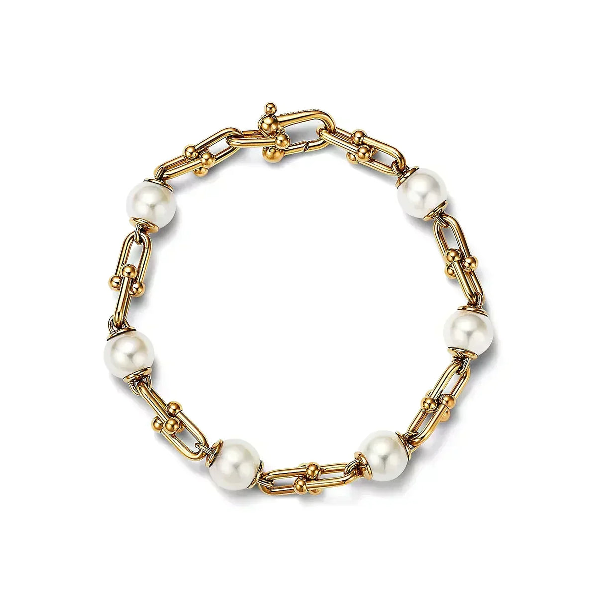 [Marins]LINK BRACELET GOLD WITH FRESHWATER PEARLS
