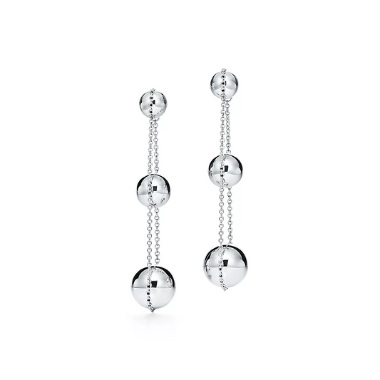 [Marins]TRIPLE DROP SILVER EARRINGS