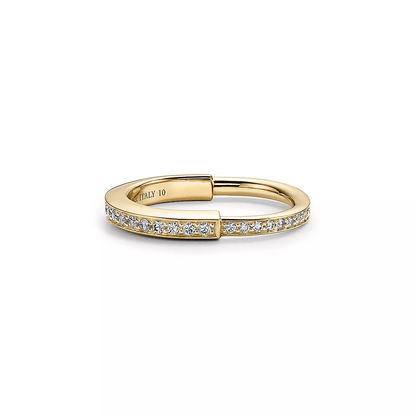 [Marins]LOCK RING GOLD DIAMOND PAVED
