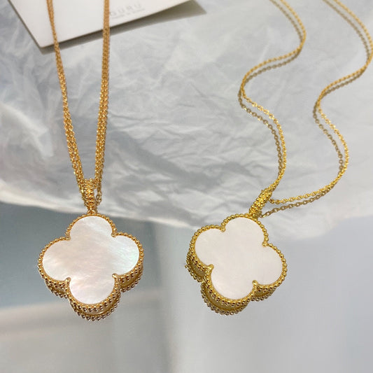 [Marins]CLOVER 25MM MOP LARGE PENDANT NECKLACE