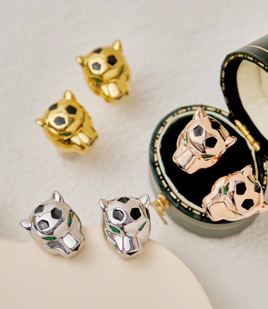[Marins]CHRRTAH-PRINT STUD EARRINGS, THREE COLORS