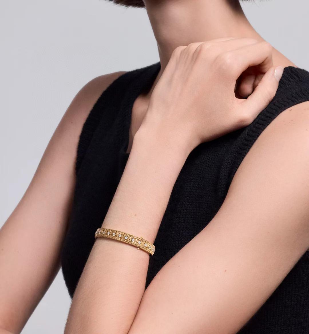 [Marins]2026 WOVEN-PATTERN BRACELET SET WITH FULL DIAMOND INLAY THREE-COLORS
