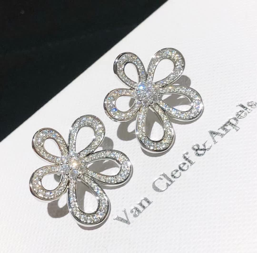 [Marins]FLOWERLACE EARRINGS FULL DIAMONDS