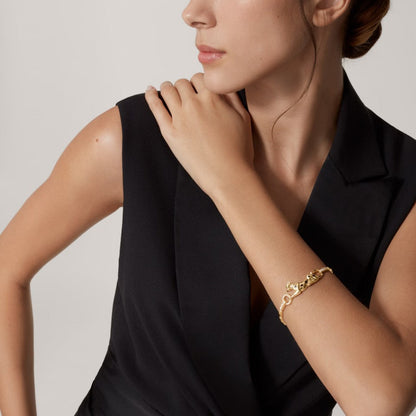 [Marins]PANTHERE HALF DIAMOND ON CHAIN BRACELET