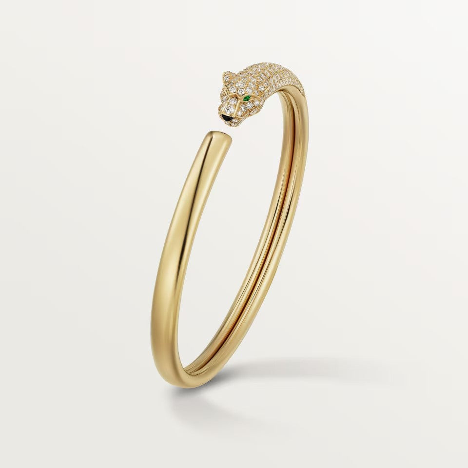 [Marins]PANTHERE HALF DIAMOND OPEN BRACELET