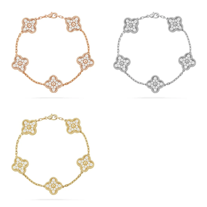[Marins] CLOVER 5 MOTIF FULL DIAMOND BRACELET COLLECTION