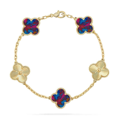 [Marins]CLOVER 5 MOTIF COLOR GEMSTONES BRACELET COLLECTION