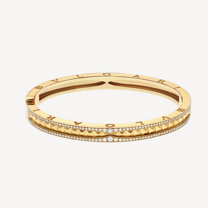 [Marins]ZERO 1 SPIRAL AND PAVED DIAMOND GOLD BRACELET