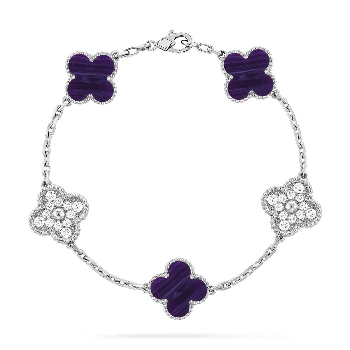 [Marins]CLOVER 5 MOTIF PURPLE STRIPES BRACELET COLLECTION