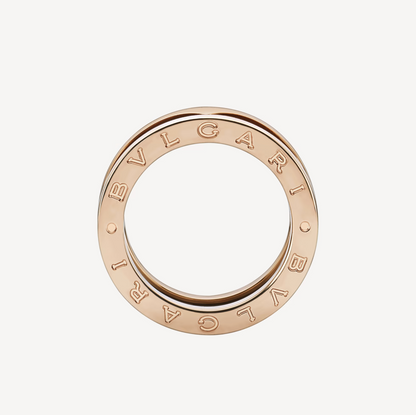 [Marins]ZERO 1 TWO-BAND LOOPS AND BLACK CERAMIC PINK GOLD RING