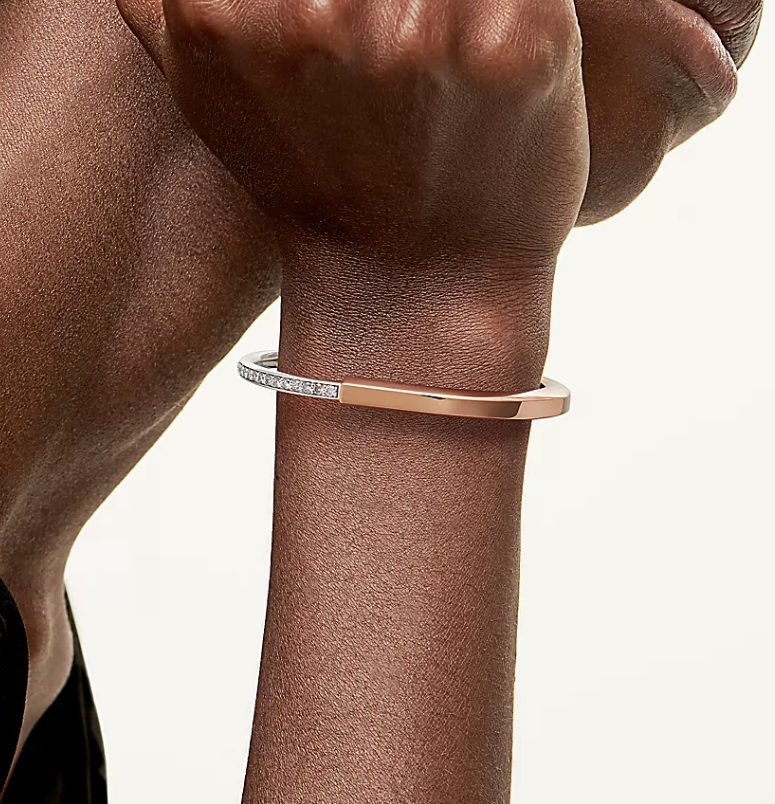 [Marins]LOCK BRACELET ROSE AND WHITE GOLD DIAMOND