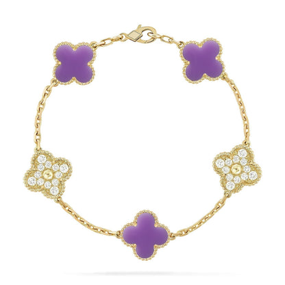 [Marins]CLOVER 5 MOTIF LIGHT PURPLE BRACELET COLLECTION