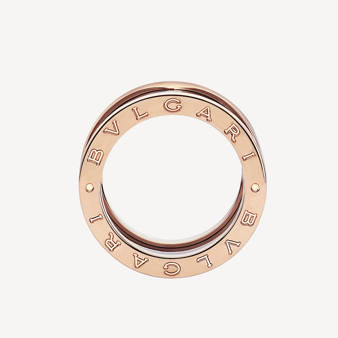 [Marins]ZERO 1 FOUR-BAND LOOPS AND BLACK CERAMIC SPIRAL PINK GOLD RING