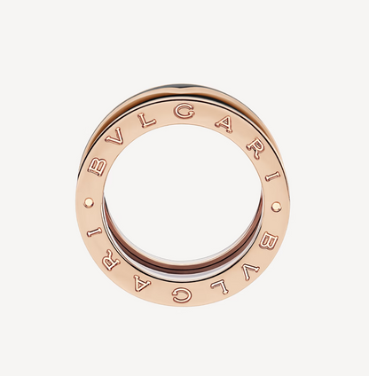 [Marins]ZERO 1 TWO-BAND WITH MATTE BLACK CERAMIC PINK GOLD RING