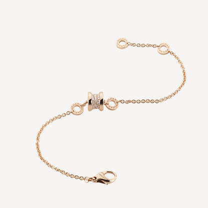 [Marins]ZERO 1 SOFT PINK GOLD WITH PAVED DIAMONDS ON THE SPIRAL BRACELET