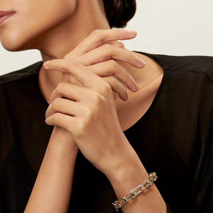[Marins]HARDWEAR LARGE LINK GOLD DIAMOND BRACELET